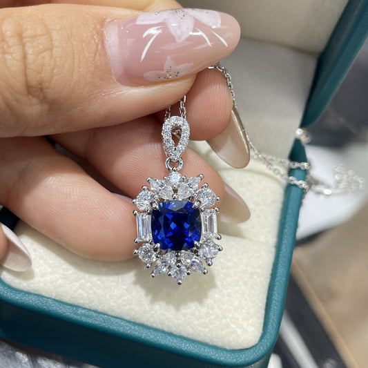 Royal Blue Sapphire-Style Jewelry Set | Ring, Necklace & Earrings alternate product image