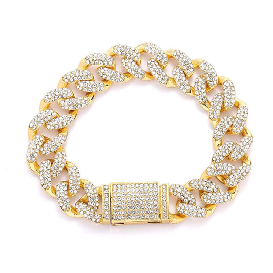Hip Hop Letter Cuban Link Alloy Pendant Necklace for Men