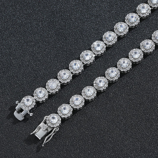 Hip Hop Star Eye Cuban Link Cubic Zirconia Necklace for Men
