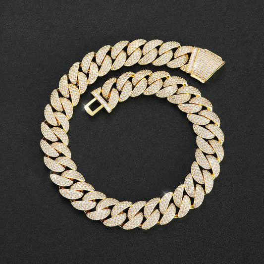 Hip Hop Light Luxury Cuban Link Cubic Zirconia Necklace for Men