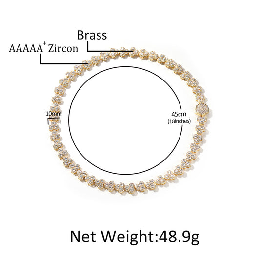 Men’s Irregular Cubic Zirconia Pendant Necklace – Gold Plated or Silver Plated Hip Hop Statement Chain