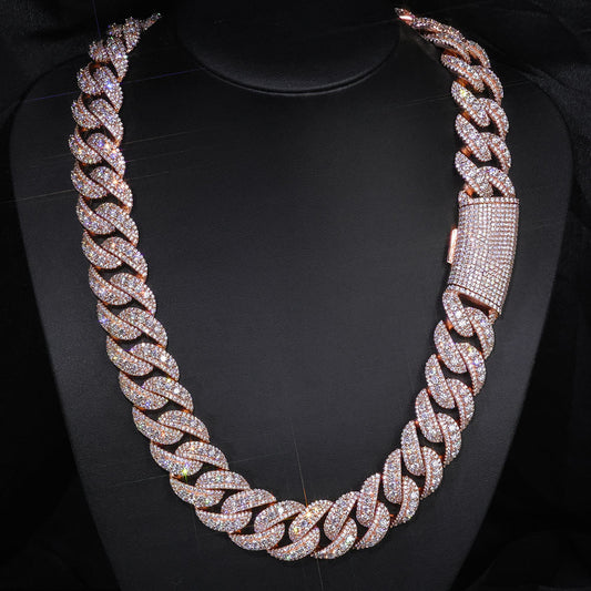 22 mm Wide Iced Cuban Hip Hop Necklace with Cubic Zirconia on a Copper Base - CHA361 alternate product image