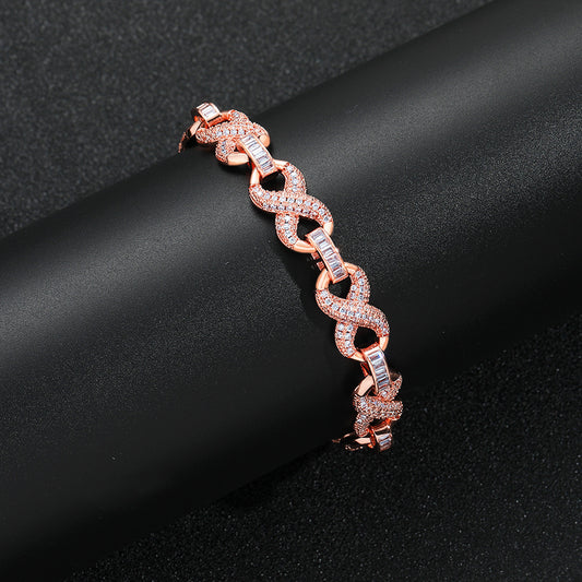 Hip Hop Cuban Link Copper Bracelet for Men and Women
