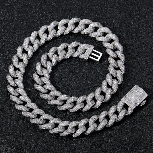 Hip Hop Light Luxury Cuban Link Cubic Zirconia Necklace for Men