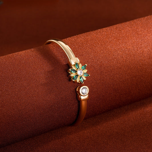 Floral Petal Elegant Cuff Bracelet for Women
