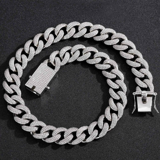 Hip Hop Cuban Link Cubic Zirconia Necklace for Men