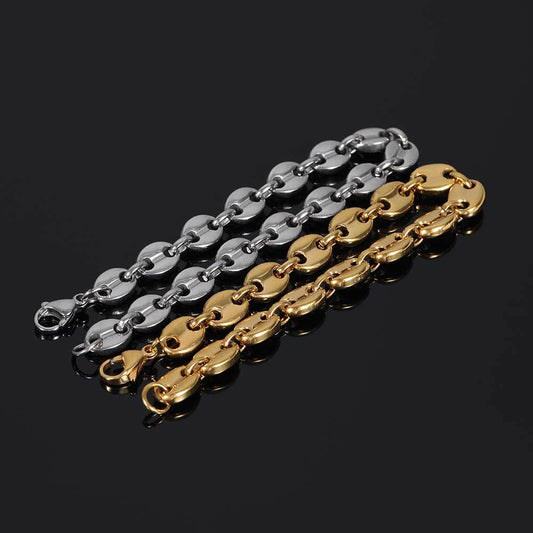 5-11 mm Polished Mariner Link Hip Hop Bracelet with Stainless steel Base - CHA028 alternate product image