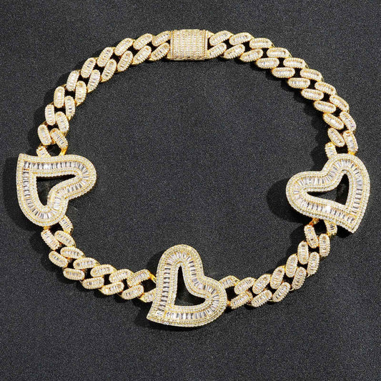 Hip Hop Cuban Link Cubic Zirconia Necklace for Men
