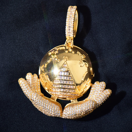 Iced Out Round Pendant Necklace