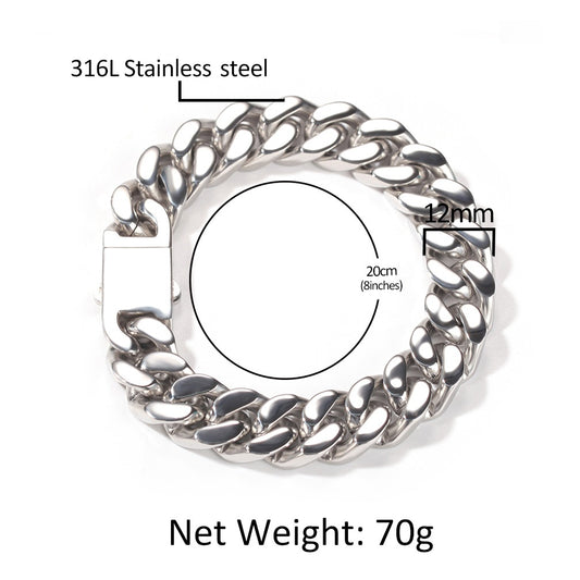 Men’s Stainless Steel Curb Chain Bracelet – Minimalist Line Design, Gold Plated or Silver Tone, 7 Inch & 8 Inch