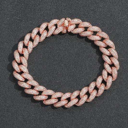 Light Luxury Cuban Link Bubble Cubic Zirconia Bracelet for Men