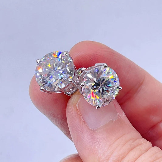 Round Cubic Zirconia Stud Earrings