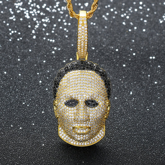 Hip Hop Fashion Cubic Zirconia Pendant Necklace for Men and Women