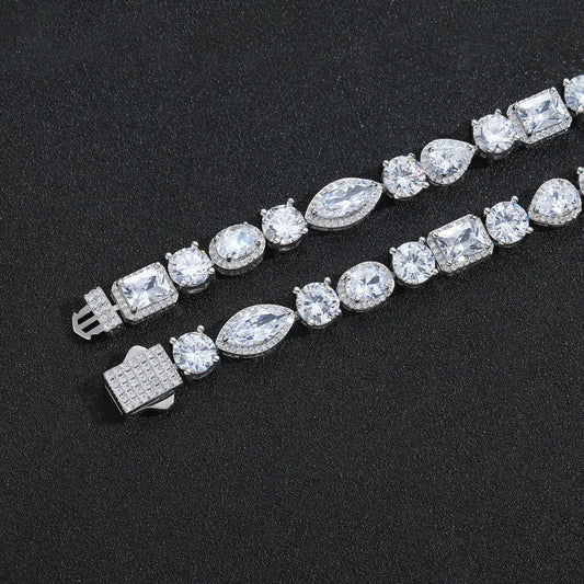 Light Luxury Square Oval Teardrop Cubic Zirconia Bracelet for Men