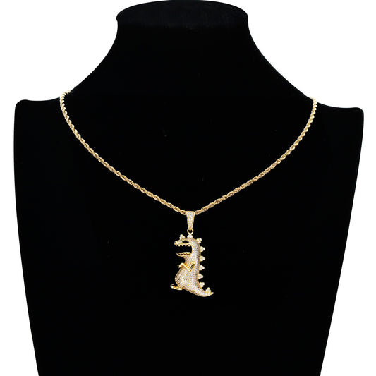 Vintage Minimalist Cross Cubic Zirconia Pendant Necklace for Men and Women