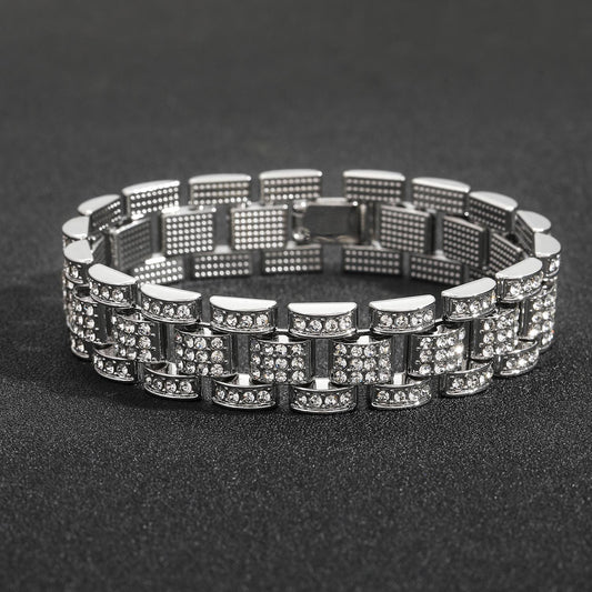 Hip Hop Cuban Link Alloy Bracelet for Men