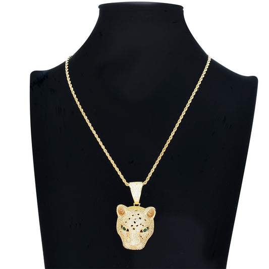 Hip Hop Panther Copper Pendant Necklace for Men and Women