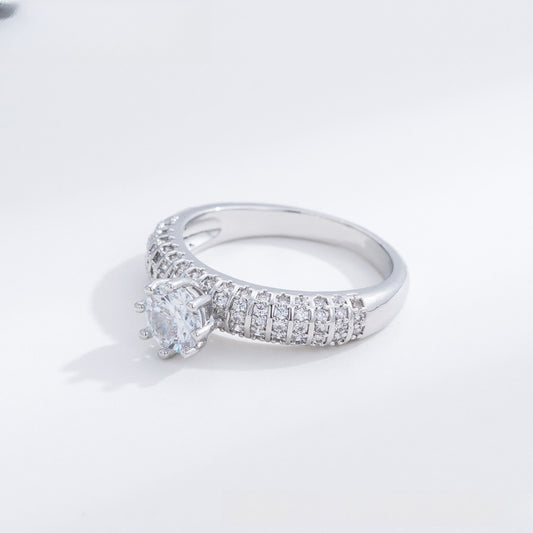 Round Solitaire Minimalist Ring for Women