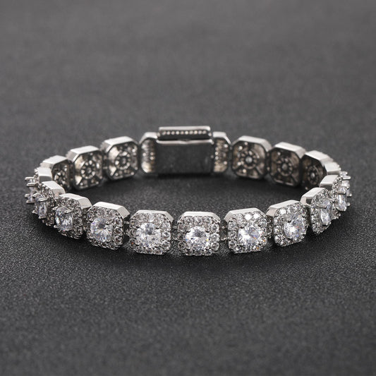 Hip Hop Iced Link Cubic Zirconia Bracelet for Men