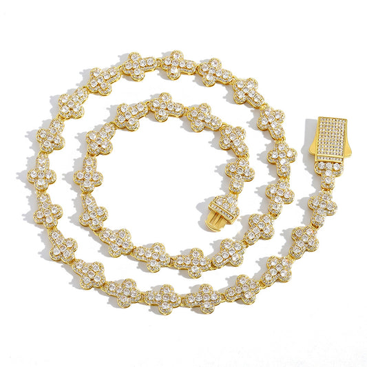Hip Hop Cross Cubic Zirconia Necklace for Men