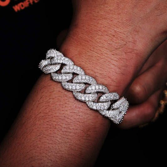 Pavé Cuban Link Bracelet, Unisex Hip Hop Bracelet, 15mm/18mm, Box Clasp alternate product image
