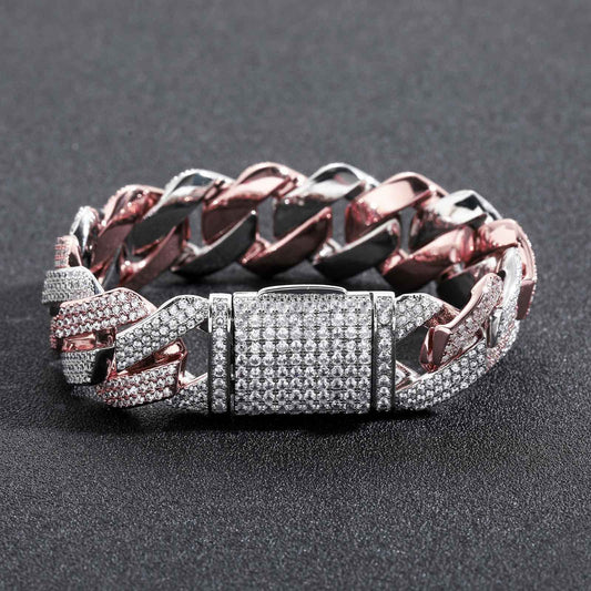 Hip Hop Minimalist Cuban Link Cubic Zirconia Bracelet for Men