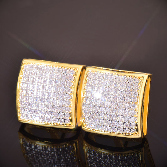Iced Out Square Stud Earrings