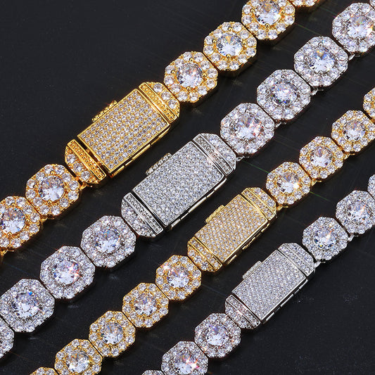 10-12 mm Square Halo CZ Link Copper Necklace or Bracelet - CHA091 alternate product image