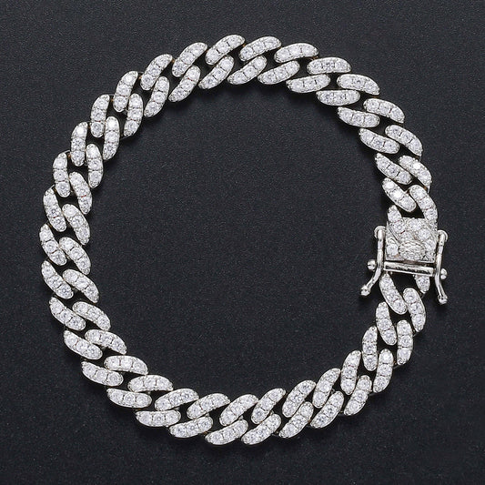 Hip Hop Minimalist Cuban Link Cubic Zirconia Bracelet for Men
