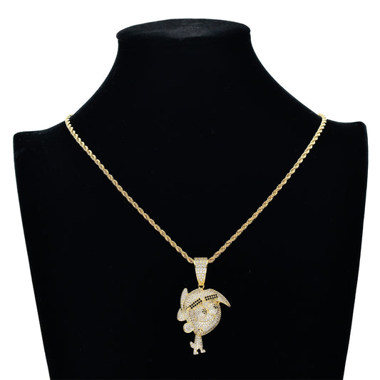 Hip Hop Fashion Cubic Zirconia Pendant Necklace for Men and Women