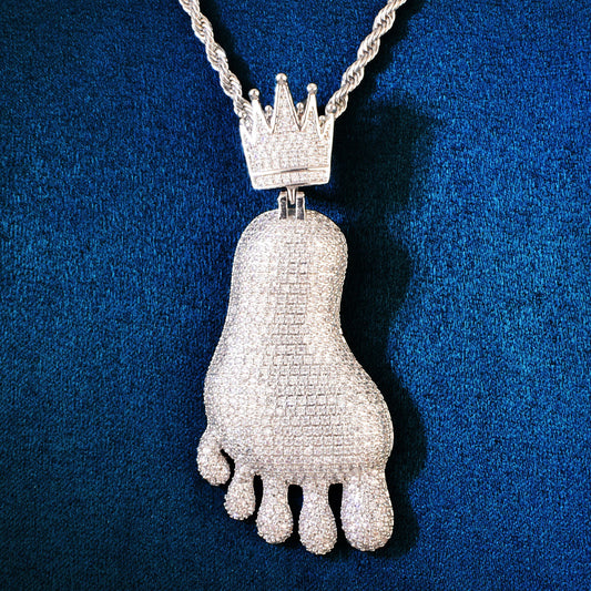 Iced Crown Drip Pendant Necklace