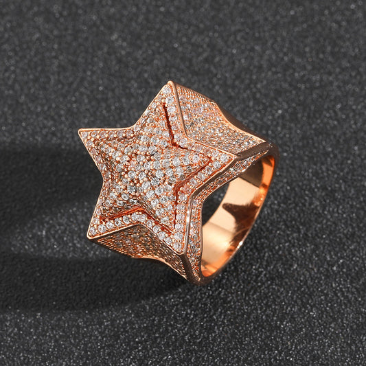 Star Cubic Zirconia Ring for Men