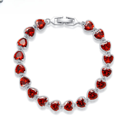 Heart Gem Statement Bracelet for Women