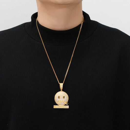 Hip Hop Geometric Copper Pendant Necklace for Men and Women