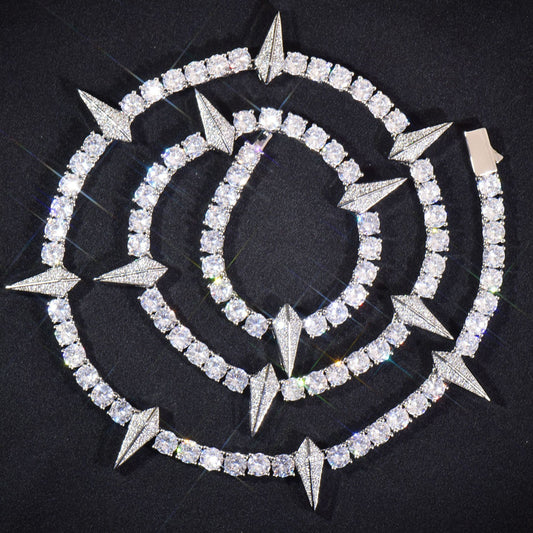 Iced Out Spike Pendant Necklace