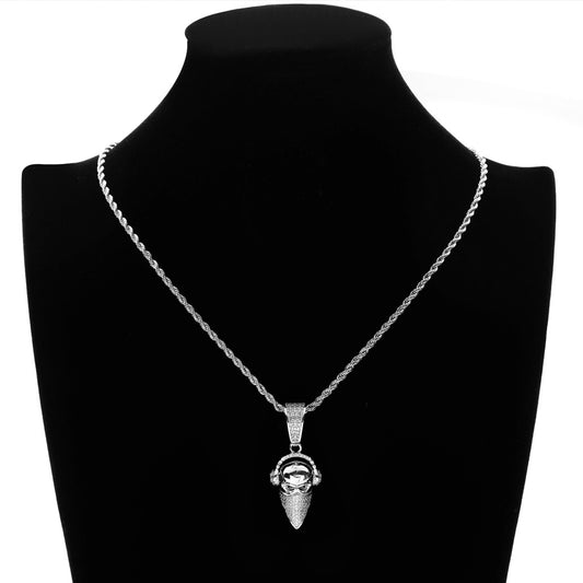 Vintage Punk Skull Copper Pendant Necklace for Men and Women