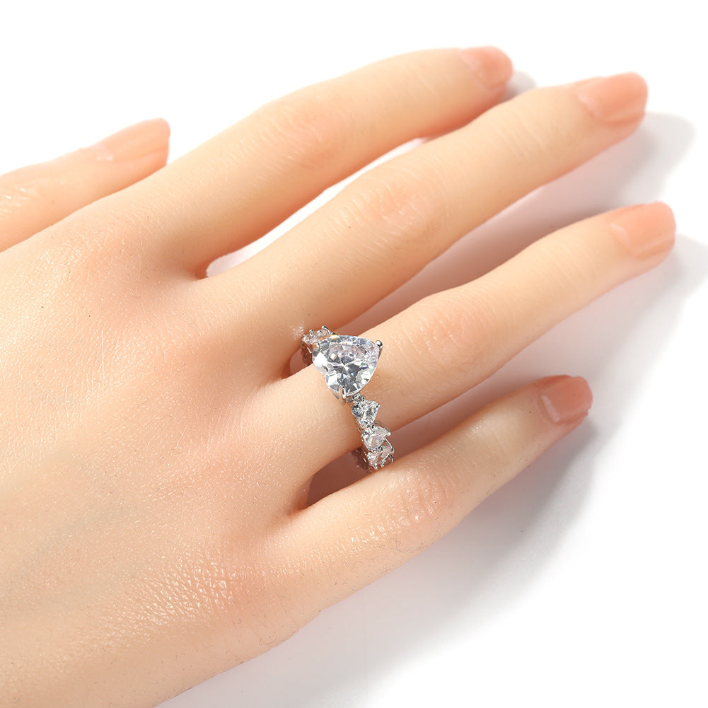 Heart Cut Cubic Zirconia Statement Ring for Women and Men – Gold, Silver & Rose Gold Stackable Fashion Ring product image
