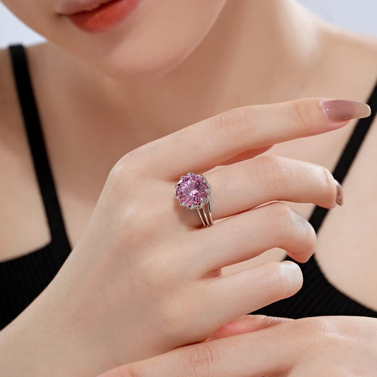 S925 Moissanite Halo Ring, 3.5 Carat Floral Promise Ring, Size 5-9 alternate product image
