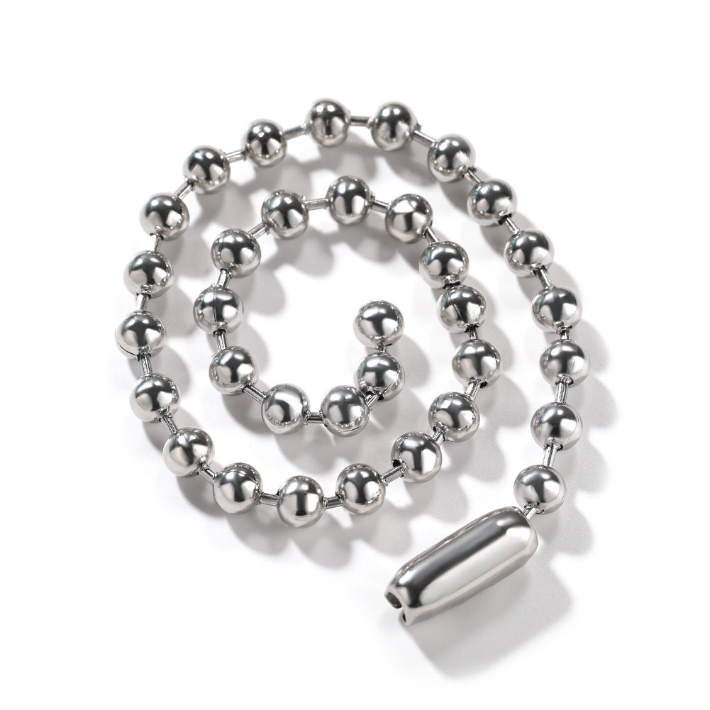Resin Heart Pendant Beaded Chain Necklace Stainless Steel Chain product image