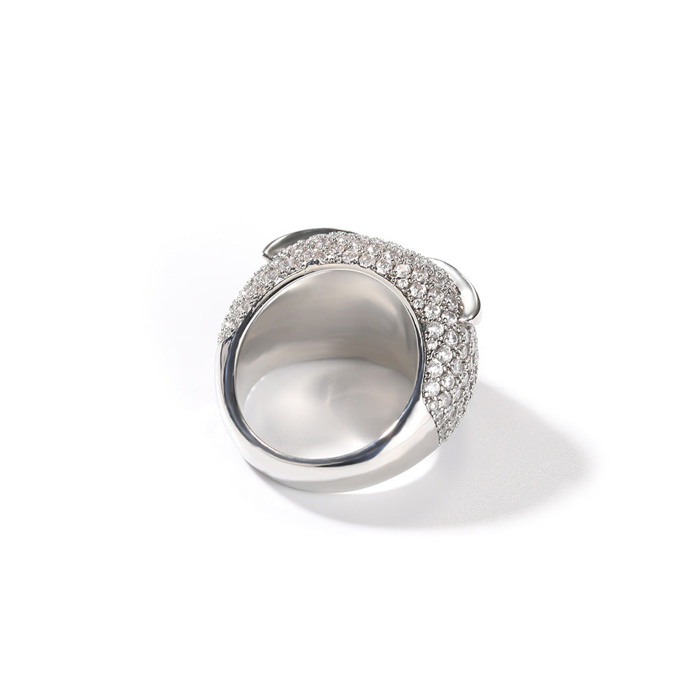 Unisex Owl Statement Ring with Cubic Zirconia - Gold Plated or Silver Plated Hip Hop Fashion Ring product image