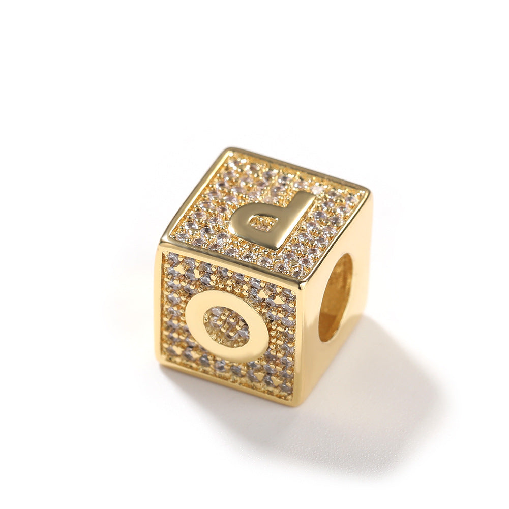 Iced Letter Cube Pendant Necklace for Men - Gold or Silver Tone Hip Hop Chain Necklace with Cubic Zirconia