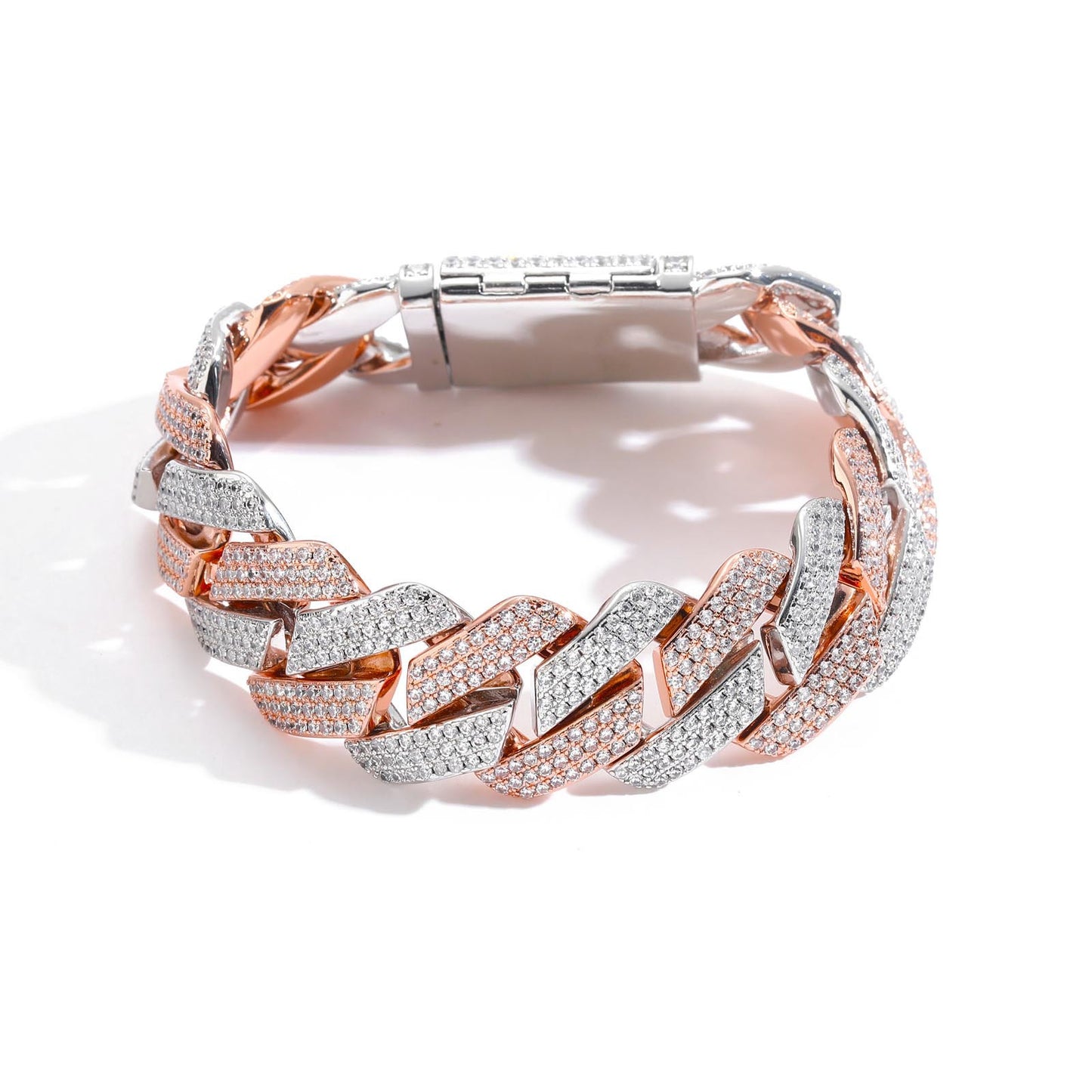 Hip Hop Minimalist Cuban Link Cubic Zirconia Bracelet for Men