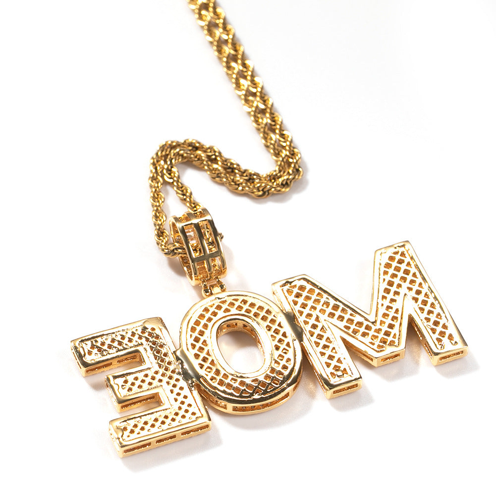 Custom Iced Letter Pendant Necklace for Women - Gold or Silver Plated Hip Hop Chain with Cubic Zirconia, Personalized Name Charm Necklace