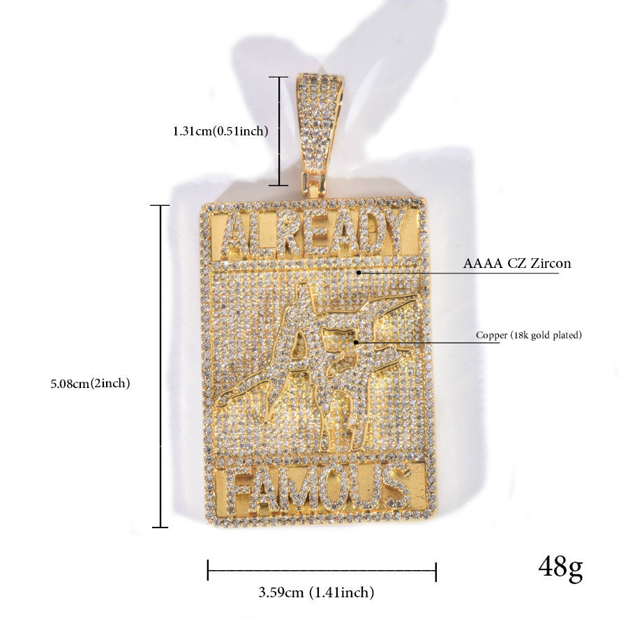 Iced Out Letter Pendant Necklace
