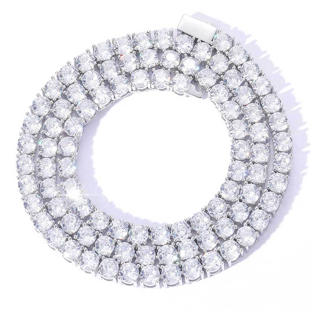 3-6 mm Round CZ Tennis Hip Hop Necklace with Copper Base - CHA005 product image