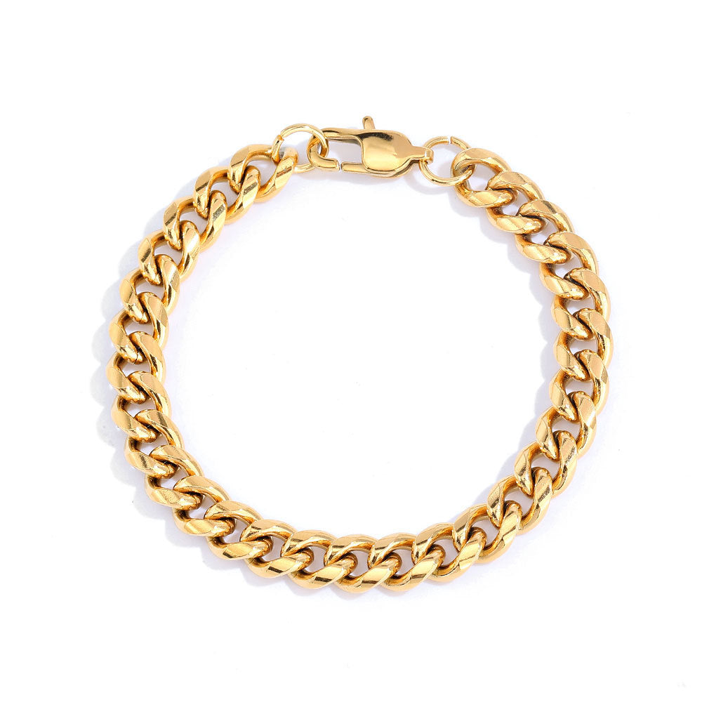 4-9 mm Rounded Polished Cuban Stainless steel Bracelet - CHA026 product image