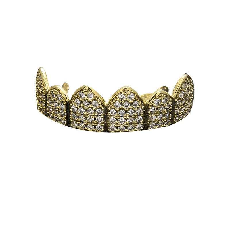Iced Crystal Grillz Set for Women and Men – Trendy Gold, Silver & Two-Tone Statement Teeth Jewelry