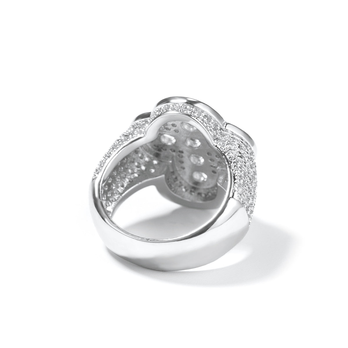 Unisex Iced Cross Ring with Cubic Zirconia in Gold or Silver Tone – Hip Hop Statement Ring Sizes 8-11 product image