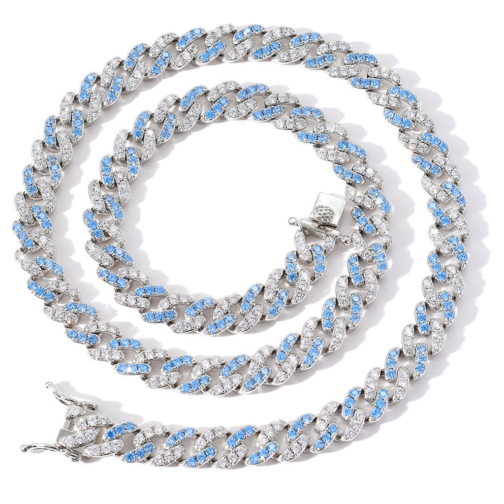 Hip Hop Minimalist Cuban Link Cubic Zirconia Necklace for Men and Women