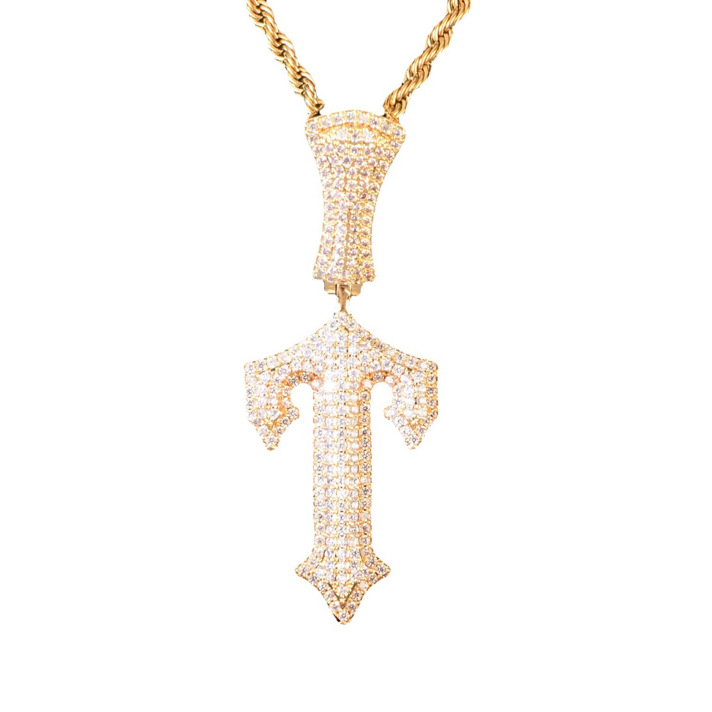 Iced Out Letter Pendant Necklace